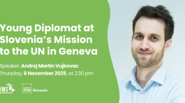 Andrej deli izkušnje iz diplomatskega dela in življenja v Ženevi na pogovoru o karieri diplomata danes.